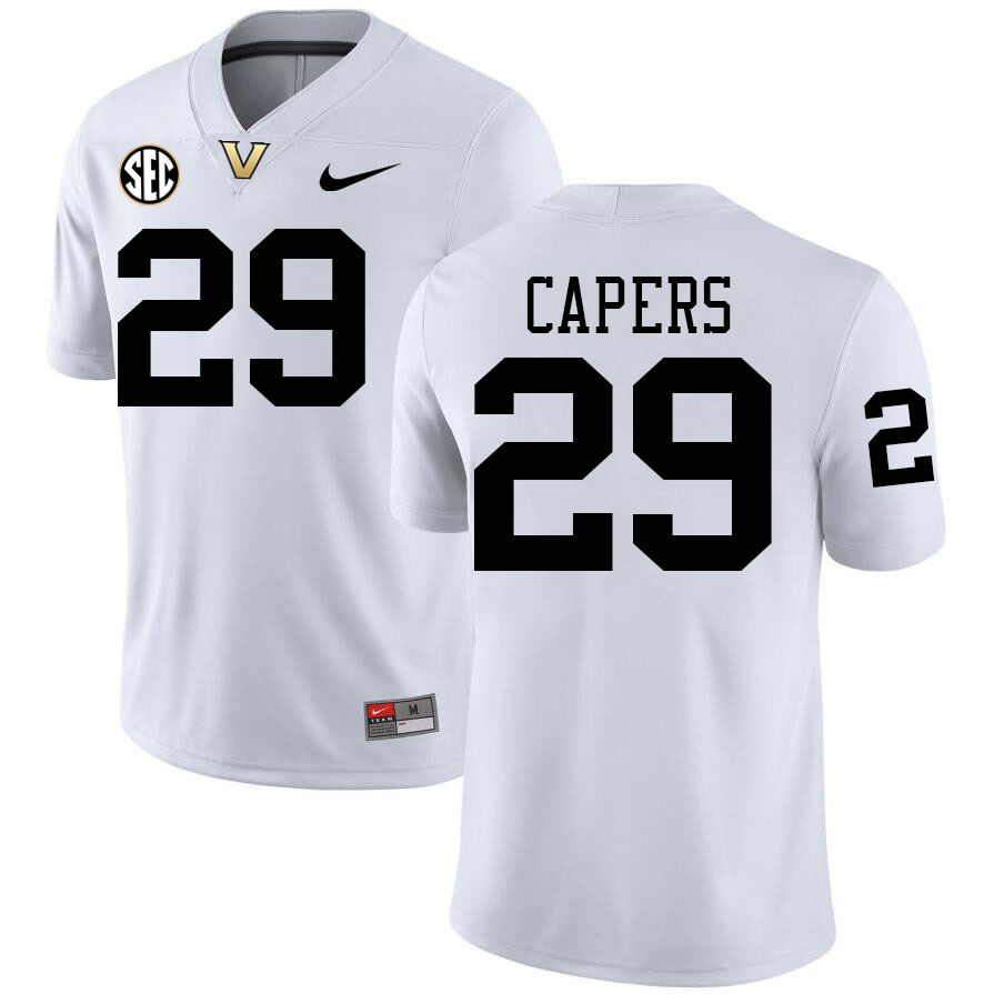 Miles Capers Jersey,Vanderbilt Commodores #29 Miles Capers Football Jersey,Uniforms-White